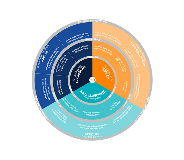 diagram representing the core values